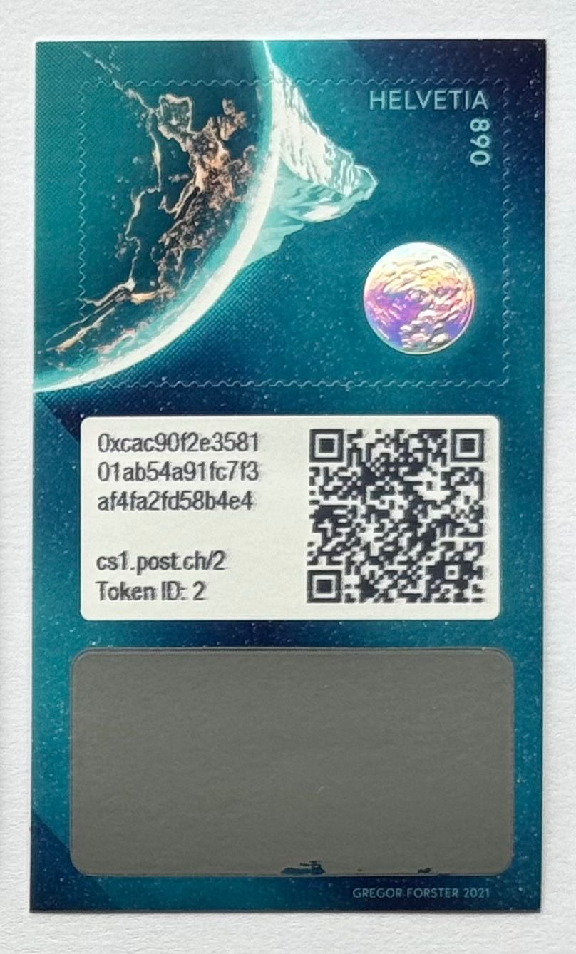 Tutti i francobolli: 4x Swiss Crypto Stamp 1.0 - ID2 Dent Blanche mit NFT – Nuovo e nell'imballaggio originale da Baar venduto da ricjon 4