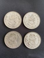4 originale mexikanische Silbermünzen – 1 Peso Morelos