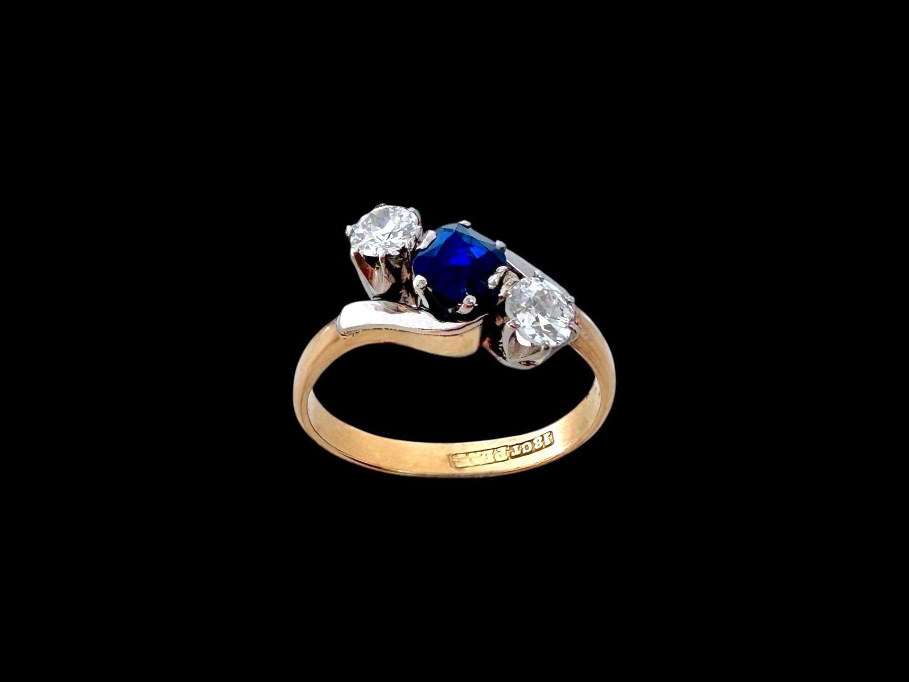 Anelli: Antiker Saphir - Diamant - Ring wohl England um 1925 – Usato da Zuzwil SG venduto da artimmo 3
