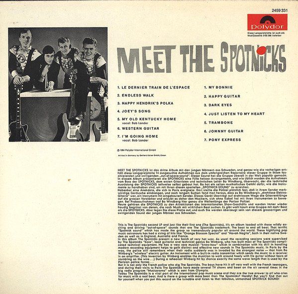 Dischi in vinile: Spotnicks: Meet The Spotnicks LP – Nuovo (secondo la descrizione) da Steinhausen venduto da Vilivinili 1
