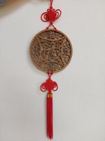 Glücksbringer für das neue Jahr. Holz-Deko mit Quaste!