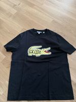 Schwarzes Lacoste T-Shirt mit speziellem Logo, Grösse L