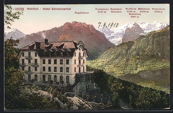 Cartoline postali: Hohfluh, Hotel Schweizerhof mit Dossenho – Usato da Berlin venduto da bartko-reher