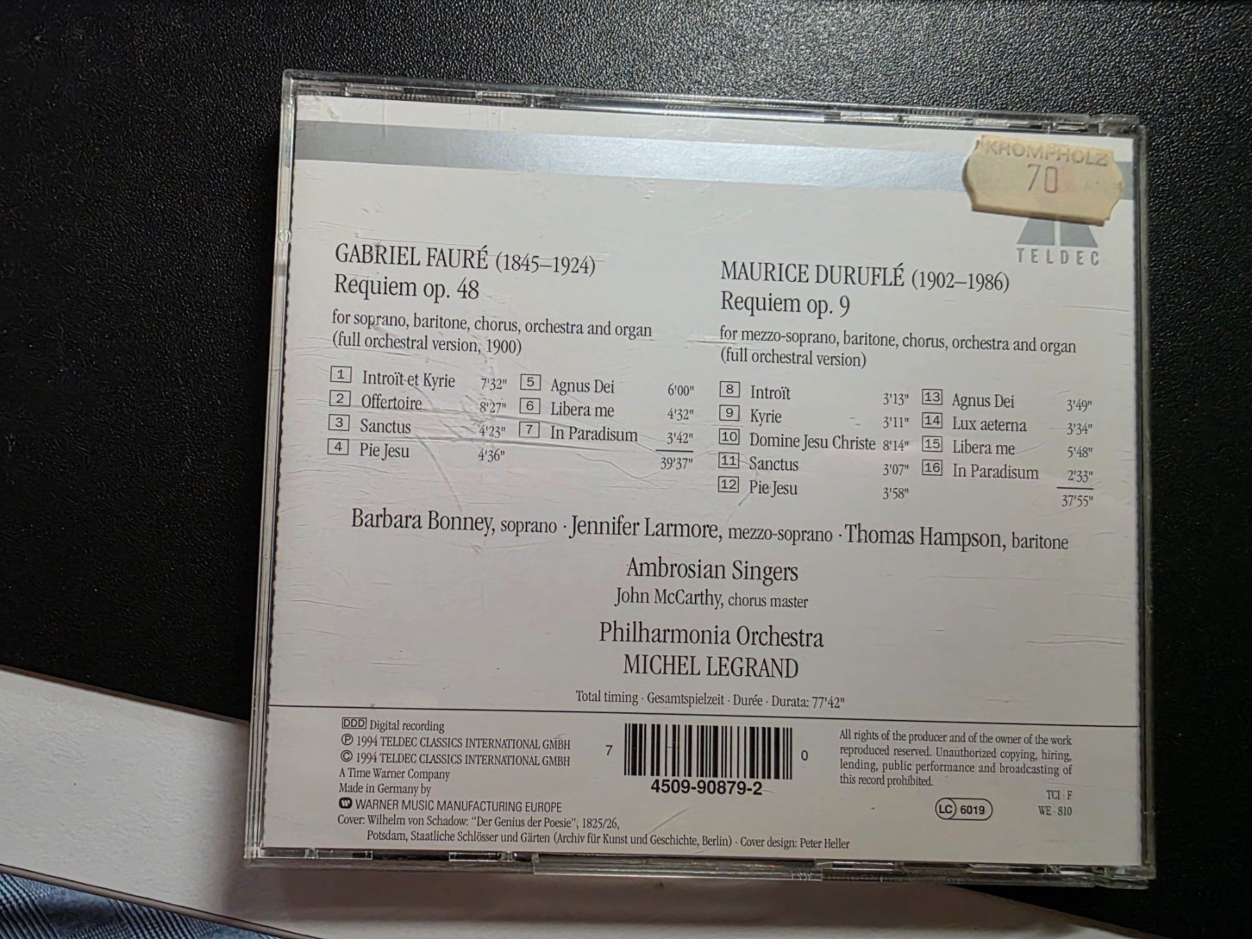 CDs: Musik CD Klassik - Requiem Fauré - Duruflé – Gebraucht aus Walterswil BE von Lonitti 2