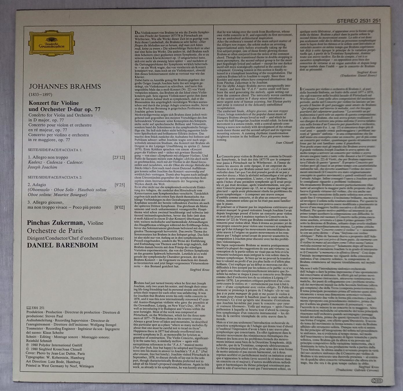Vinyles: KLASSIK-LP "Johannes Brahms" – Neuf (Voir description) à Binningen par mar_2jlr 2