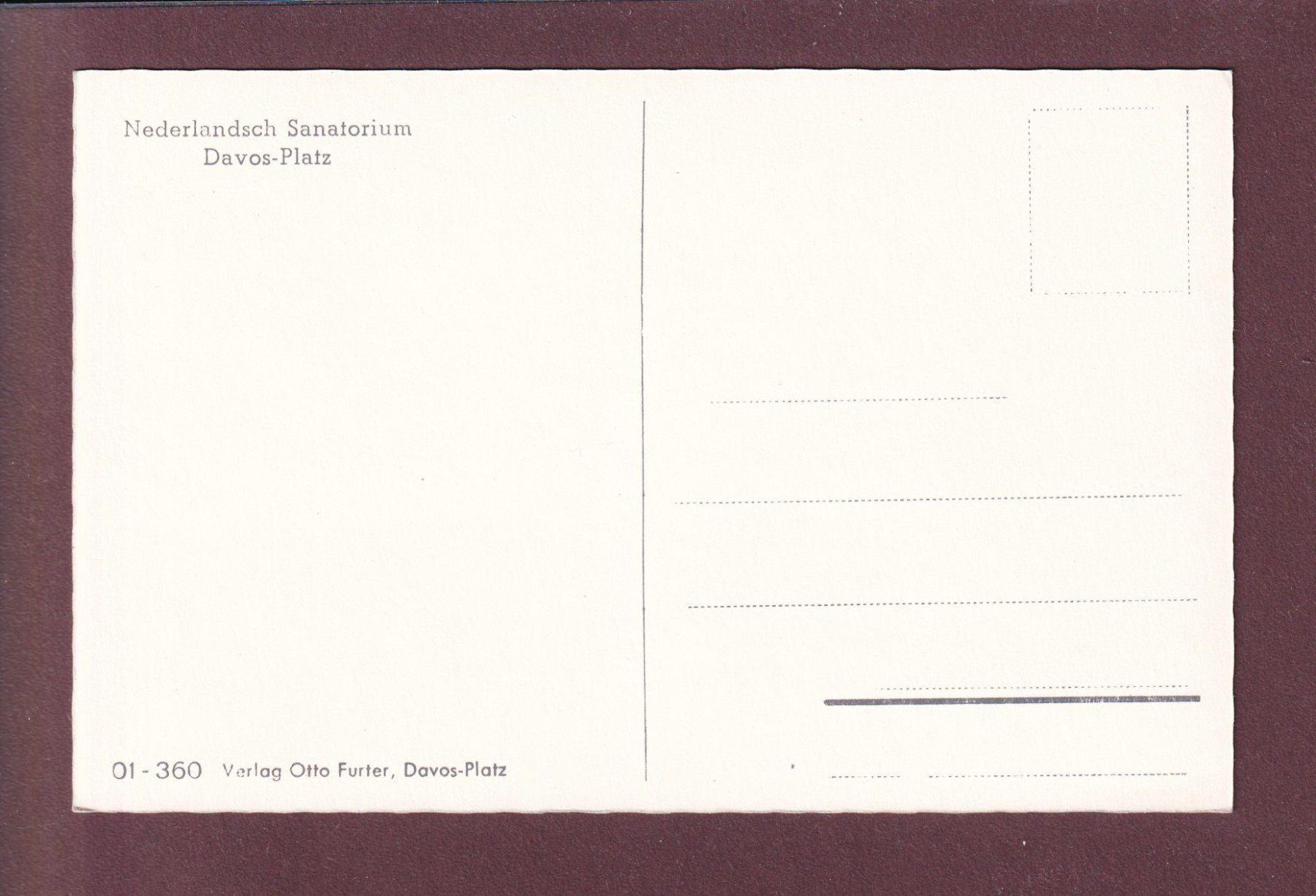 Cartoline postali: DAVOS-PLATZ - Nederlandsch Sanatorium – Usato da Pully venduto da nicecards 1