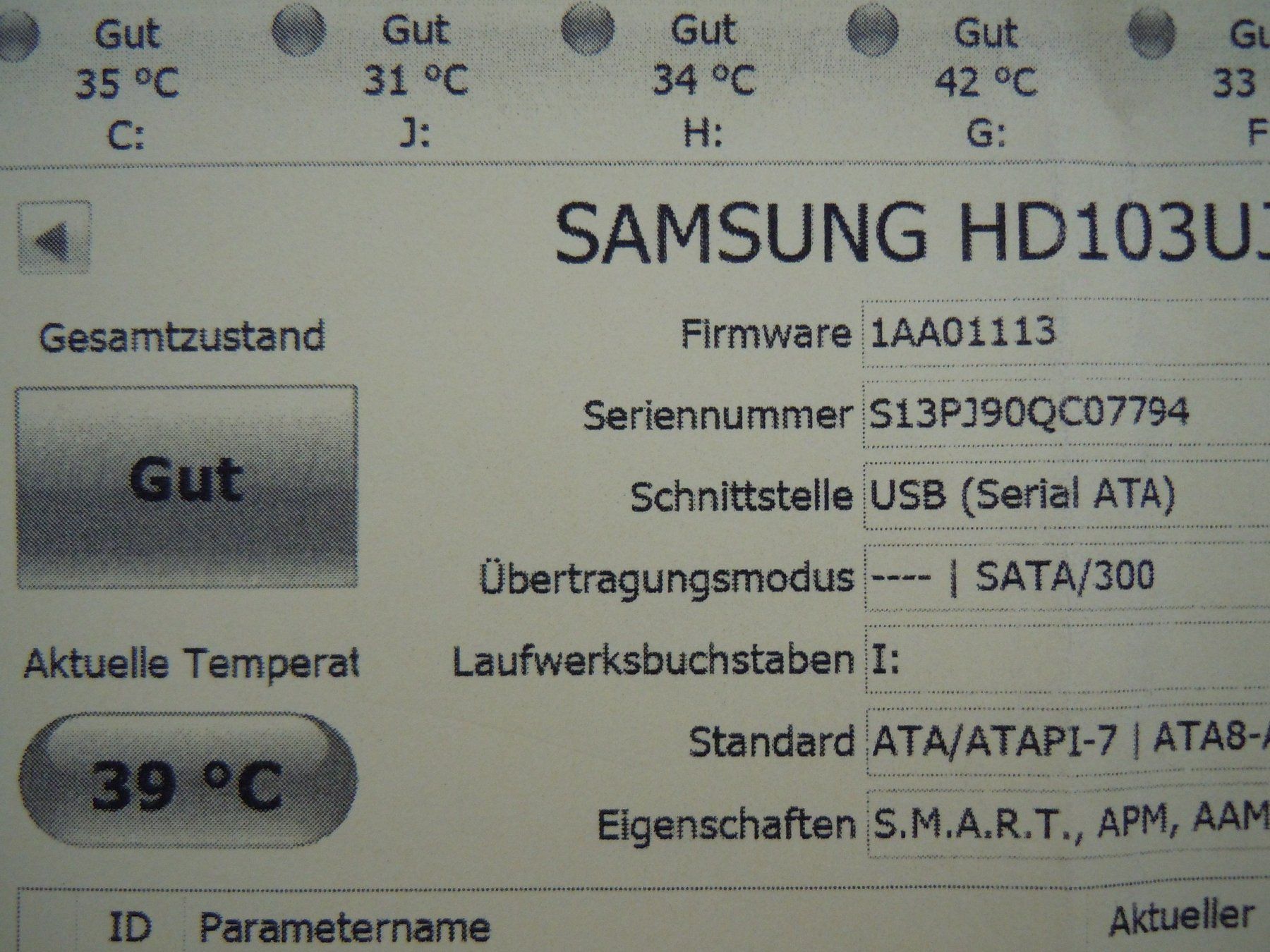 Samsung Dischi rigidi: Samsung HD103UJ  1 TB – Usato da Luzern venduto da Baumli1 8