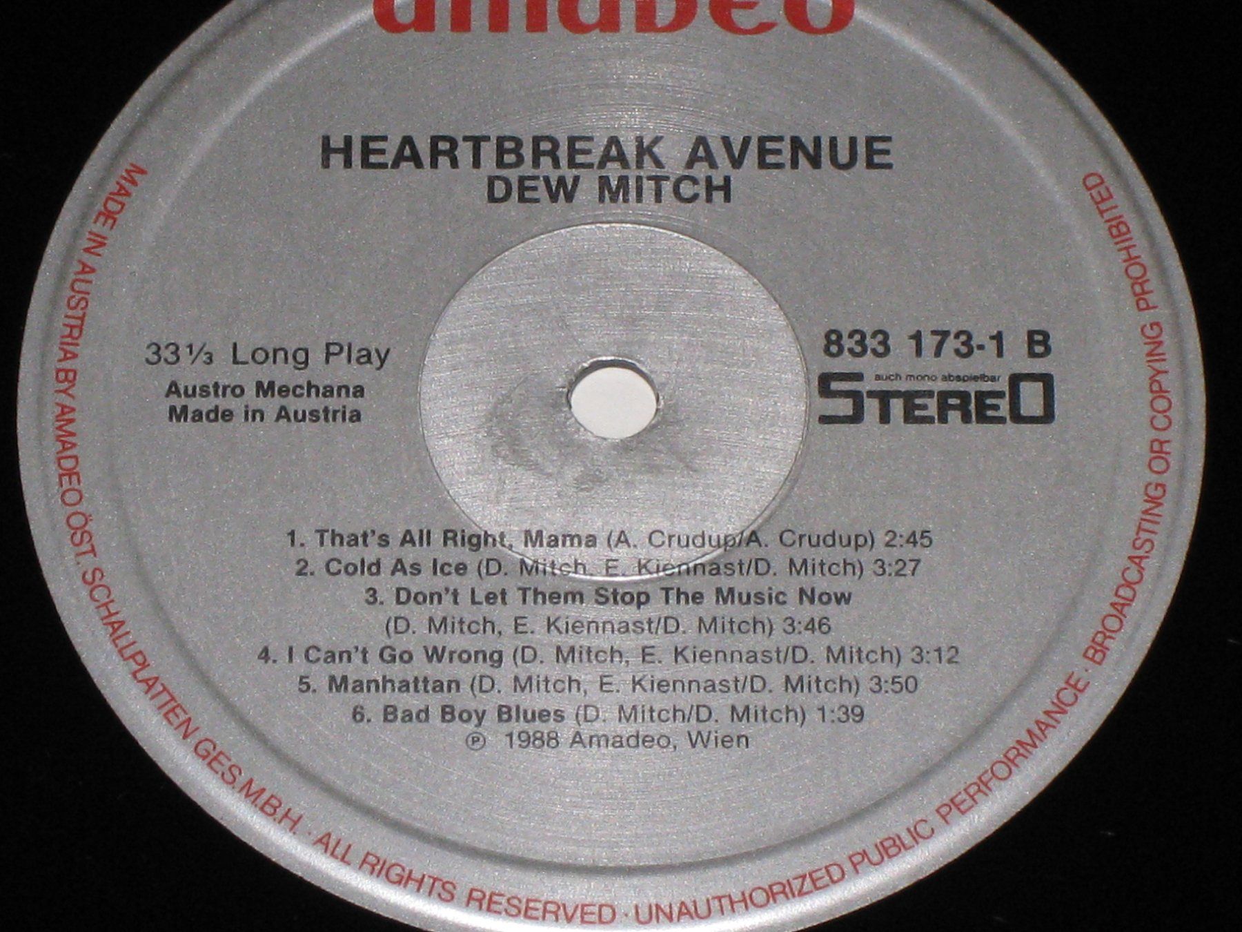 Dischi in vinile: LP - DEW MITCH - HEARTBREAK AVENUE – Usato da Steckborn venduto da Quo7 2