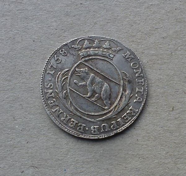 Alle Münzen: Bern ++ 20 Kreuzer 1758 – Gebraucht aus Walkringen von Casablanca777
