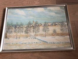 Ölbild - Original - Winterlandschaft - signiert