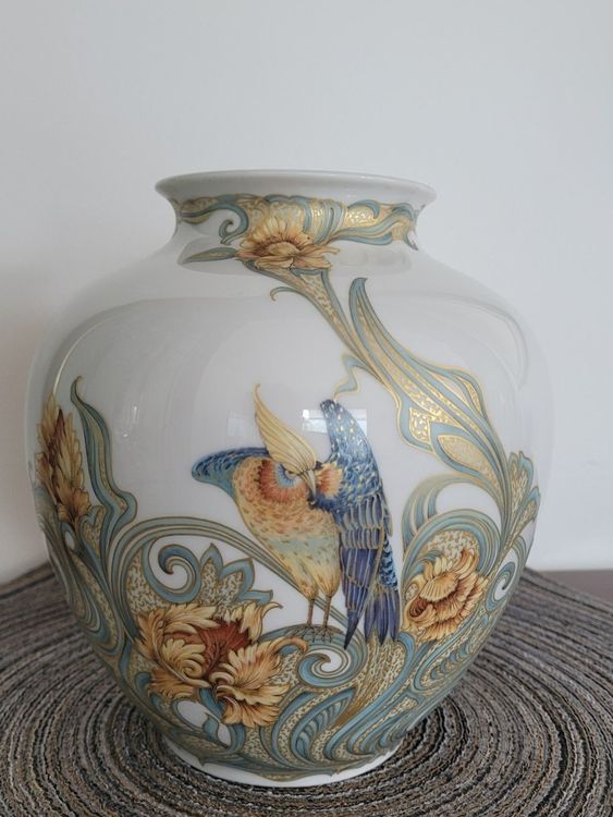 AK Kaiser Porzellan Vase Phonenix Blumen Kaufen auf Ricardo