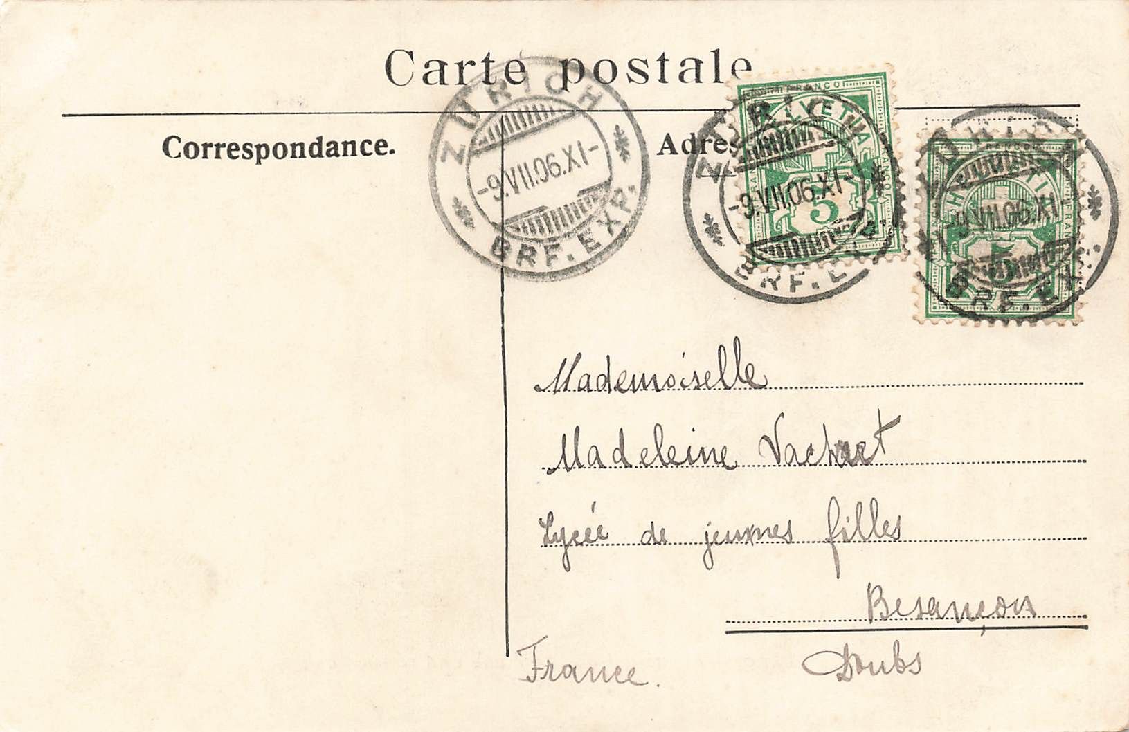 Cartoline postali: Zurich anime – Usato da Biasca venduto da Blenio71 1