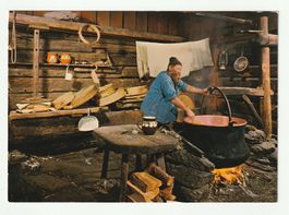 Postkarte Traditionelle Alpkäserei sur l' Alpe, 17.08.1989
