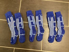 3 Paar Salomon Skisocken blau gemustert Grösse 31-34
