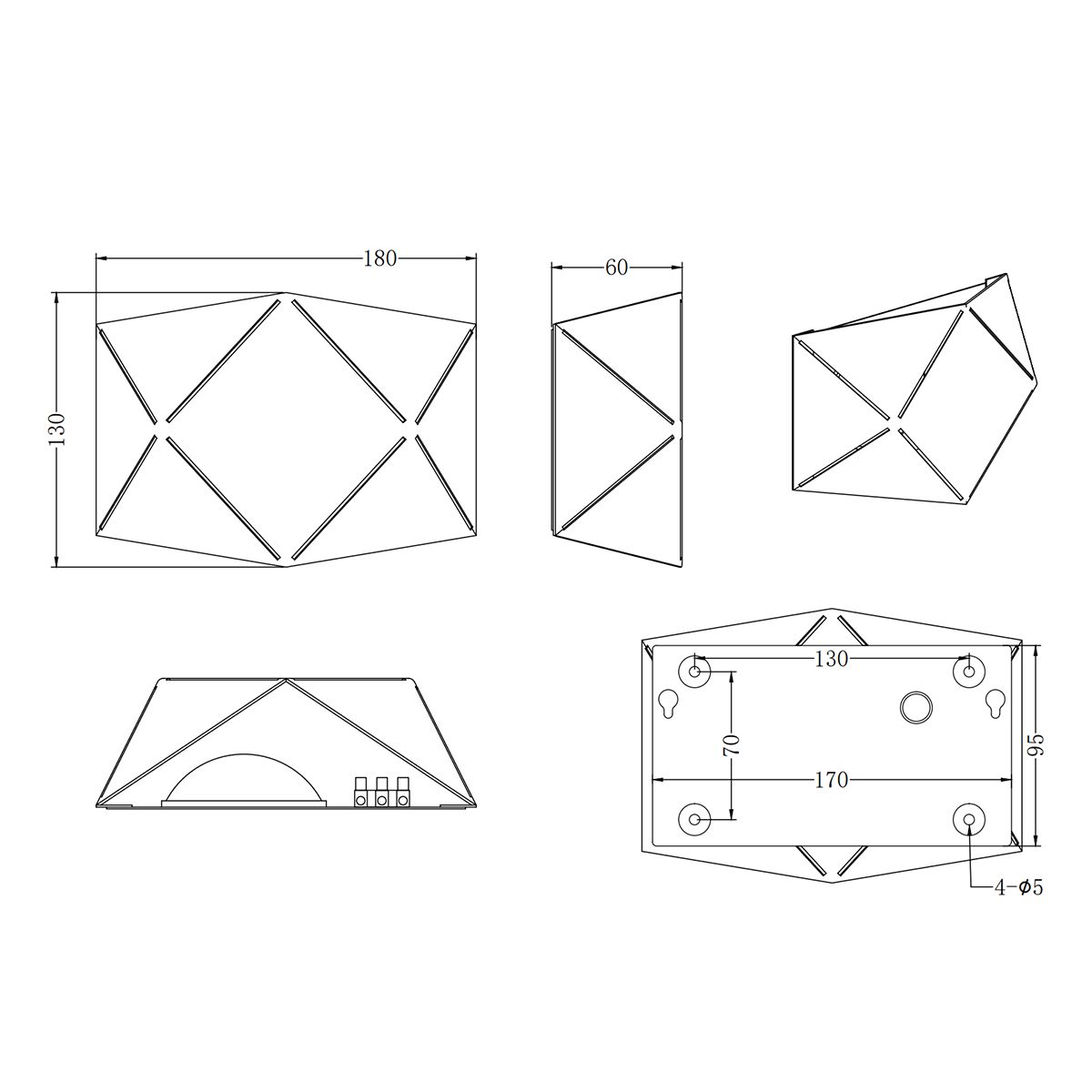 Lampade: LED Wandleuchte, Weiss, 18 cm x 13 cm – Nuovo (secondo la descrizione) da Kreuzlingen venduto da Smart-Light 2