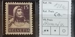 W) 128a, Tell, stumpfviolett postfrisch Kt. 60.-