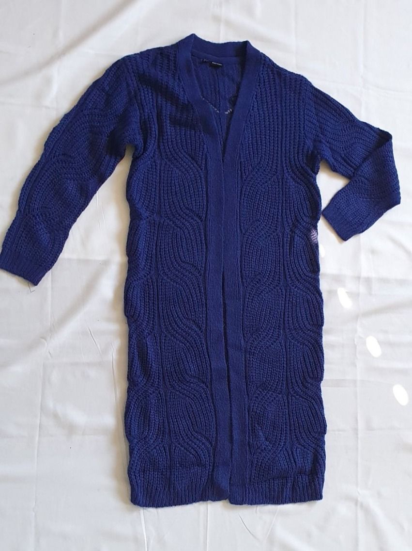 Jacken: Blaue Strickjacke long Cardigan 32/34, XS – Neu (gemäss Beschreibung) aus Niederbuchsiten von klengyel