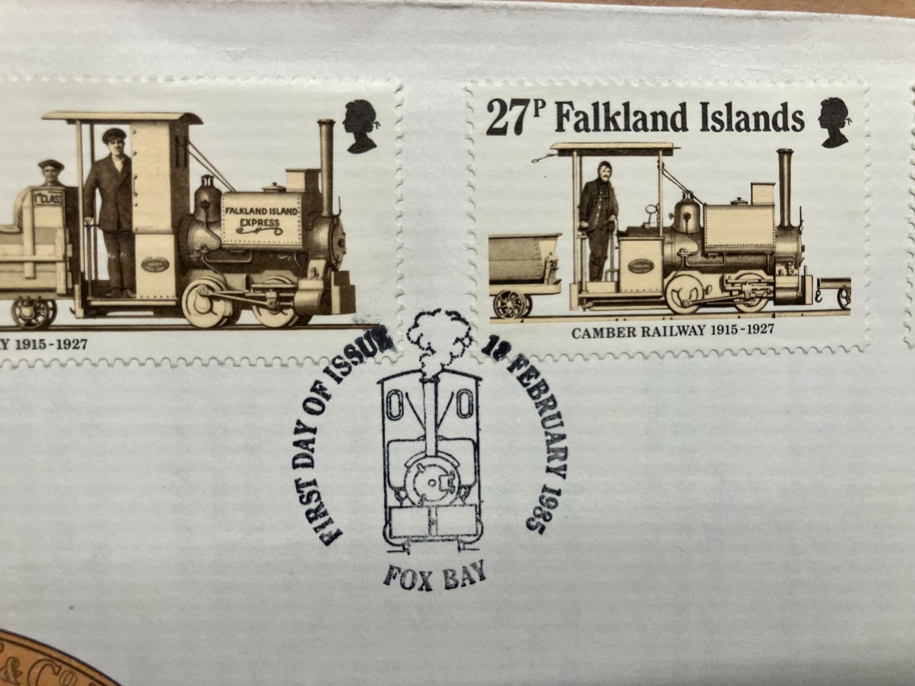 Alle Briefmarken: Falkland Islands, Eisenbahn, grossformatiger Brief – Gebraucht aus Näfels von cff2202 1