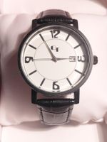 CT Herrenuhr mit schwarzem Lederarmband, Neu!