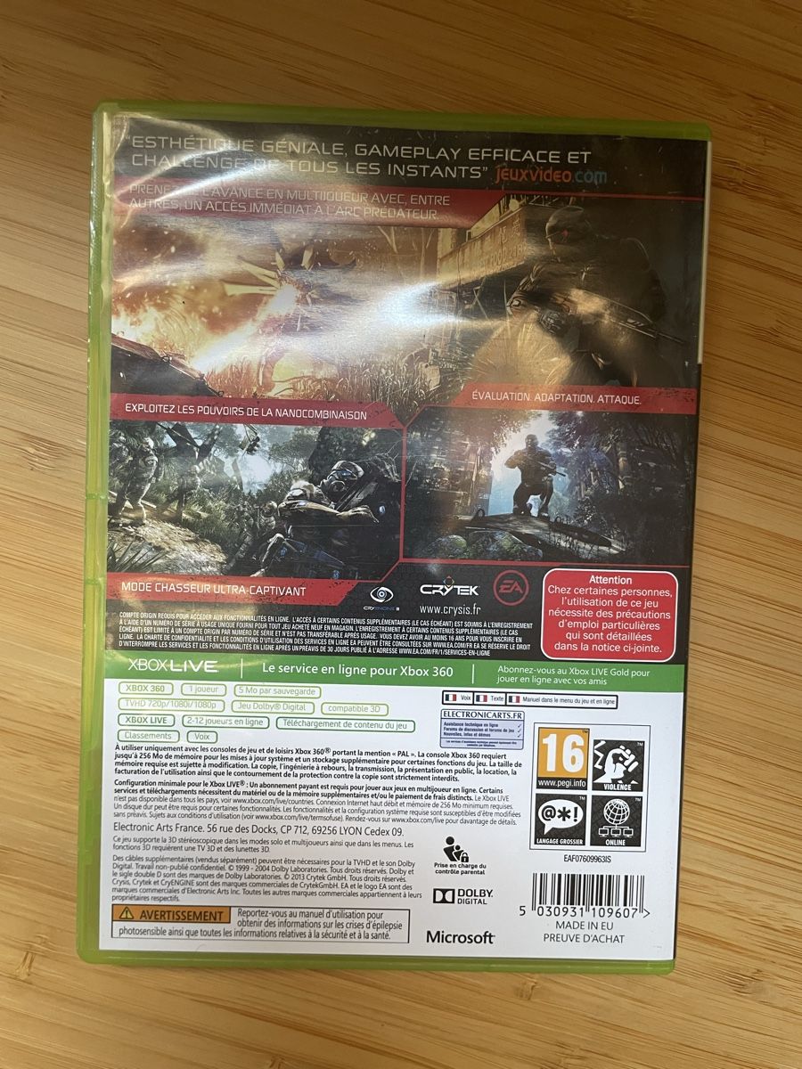 Jeux: Crysis 3 XBox 360 – D'occasion à Colombier NE par Aixro50 1