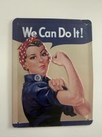 Retro "We Can Do It!" Metal Sign, Great Condition! 51