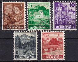 Liechtenstein, Landschaftsbilder, Mi 156-160