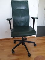 Bürostuhl Züco echt Leder grün mit Rollen höhenverstellbar
