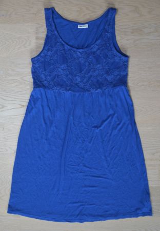 Leichtes, royalblaues Kleid/Strandkleid mit Spitze, Gr. 36