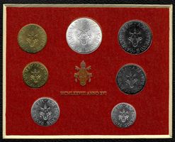 Silber 500 Lire 1978 Vatikan mit offizieller Kurssatz