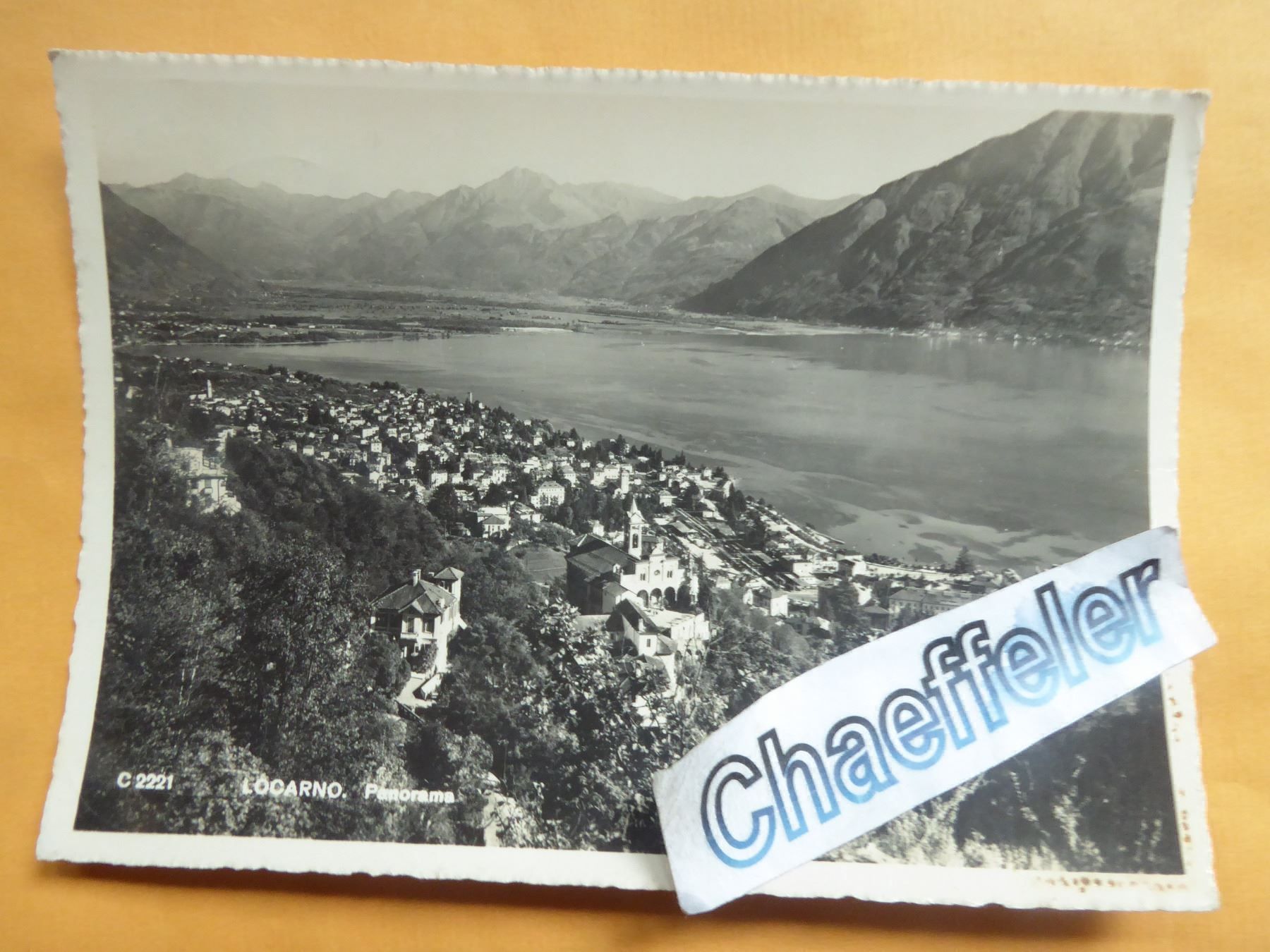 Cartoline postali: 1949 Locarno, Panorama  C 2221 – Usato da Zürich venduto da Chaeffeler