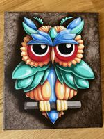 Gemälde Eule auf Leinwand 25x30cm von Paola Alberti
