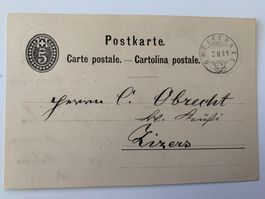 Postkarte von Greifensee 03.02.1881 nach Zizers.