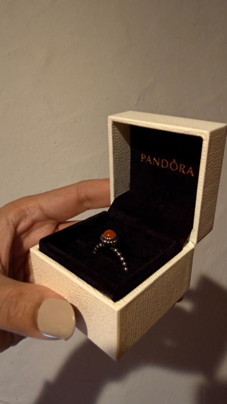 Pandora Anelli: Original Pandora Ring mit orangem Stein - elegant & zeitlos – Nuovo (secondo la descrizione) da Niederrohrdorf venduto da gigerch 4