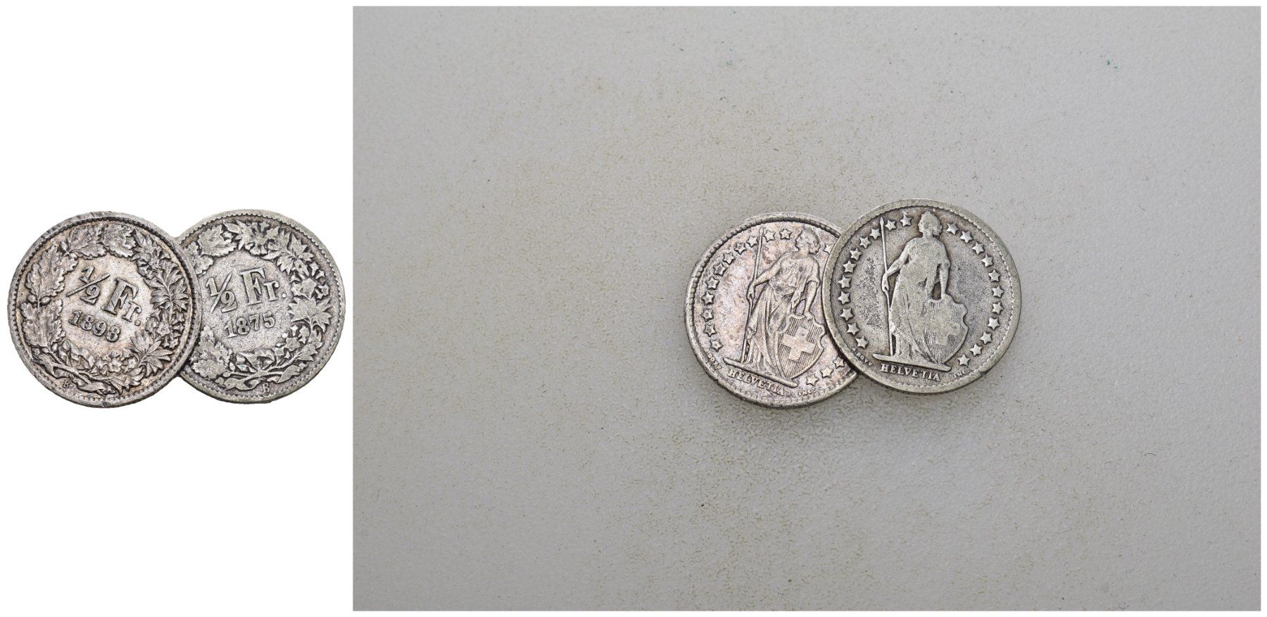 Alle Münzen: Schweiz 1875+1898 – Gebraucht aus Bern von numismatictops