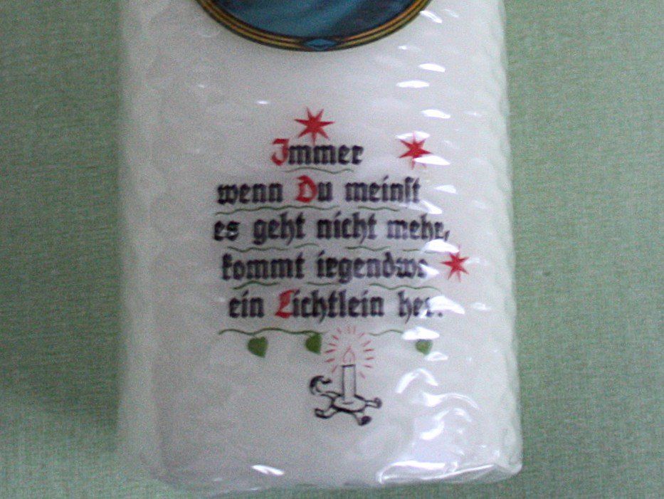 Candele: Kerze mit sakralem Bild und Spruch – Nuovo e nell'imballaggio originale da Flüelen venduto da Alt-und-Neu 3