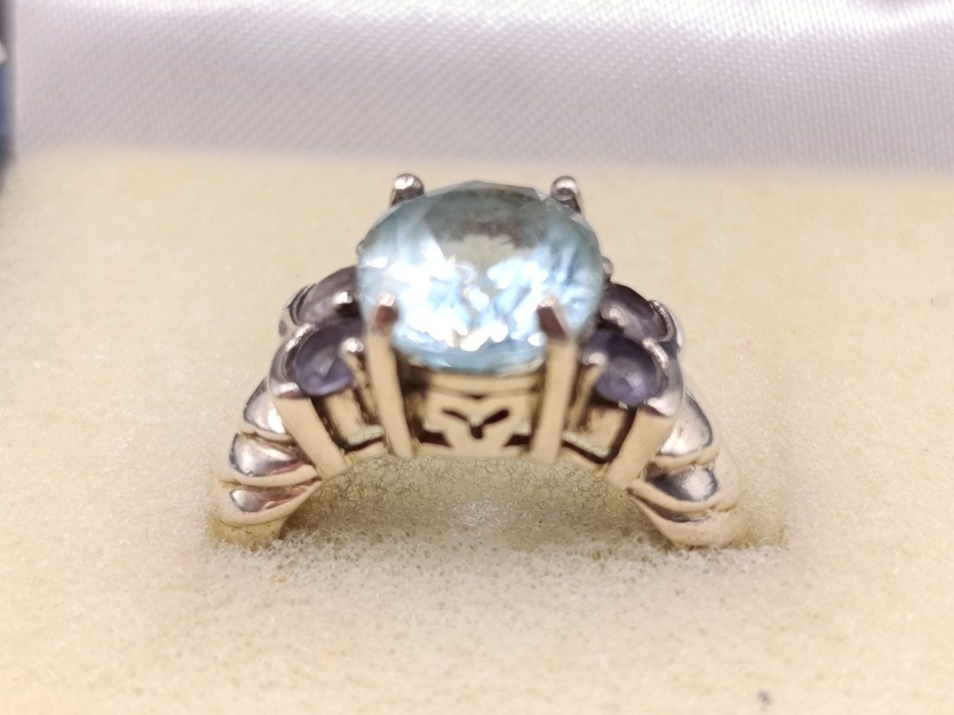 Anelli: Vintage 925er Silber Ring mit Aquamarin und Markasiten Top – Usato da Steffisburg venduto da 1.Schmuckschatulle 4