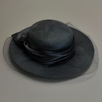 eleganter Strohhut Damen schwarz
