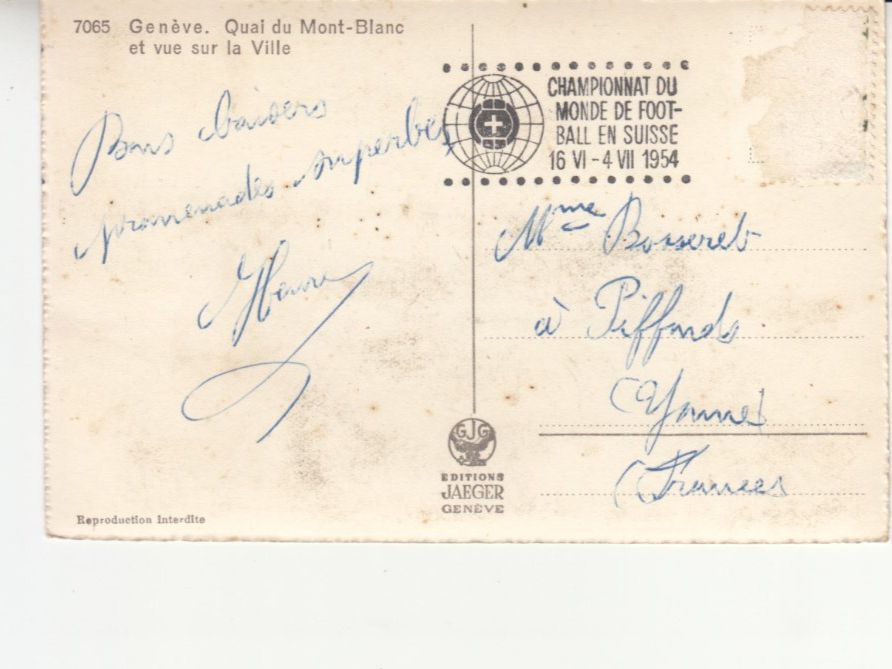 Cartoline postali: Genève 1954 – Usato da Bürglen TG venduto da StampGraf 1