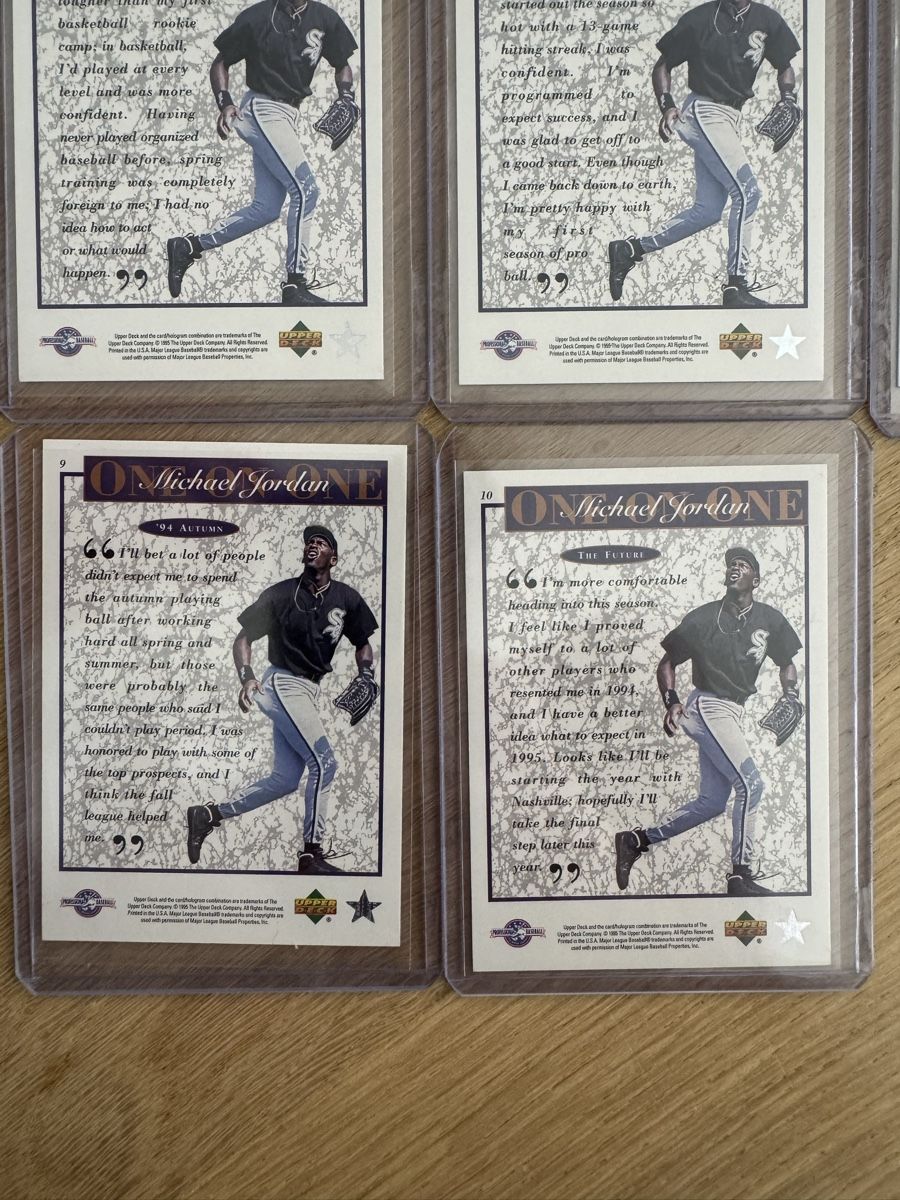 Jordan Cartes à collectionner: Michael Jordan Upper Deck Baseball Card Set 10 Cards – D'occasion à Founex par egz_58qz 6