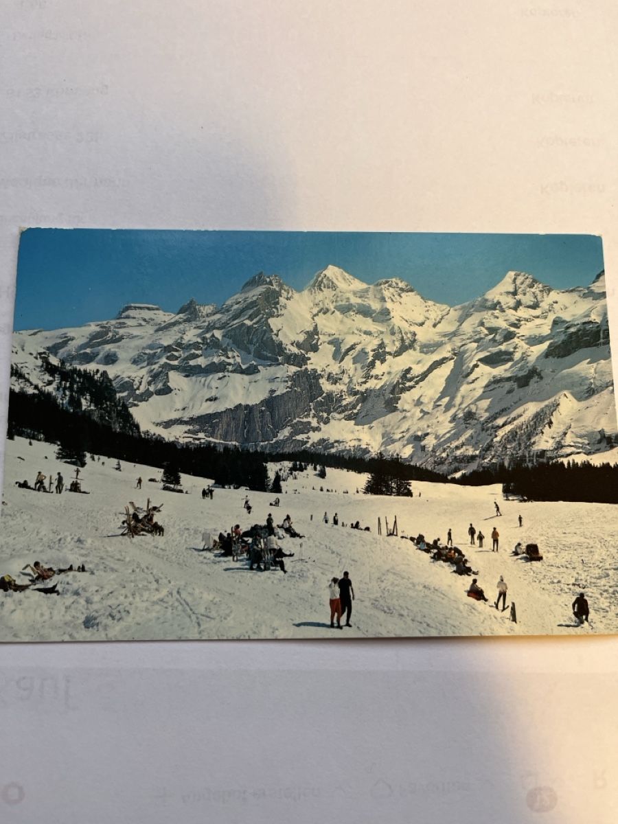 Cartoline postali: kandersteg ski vintage – Usato da scharnachtal venduto da Riso500