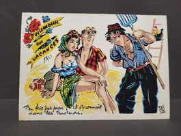 Humorvolle Vintage Postkarte