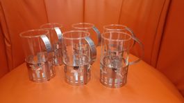 6er Set Bodum Teegläser mit Halterung George Sowden 1987