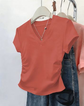 NEUES T'shirt Baumwolle rostrot Gr. XS - 226357