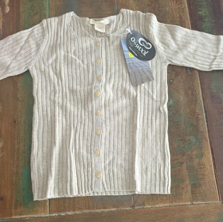Kinder Strickjacke beige Grösse 110 O-Wool