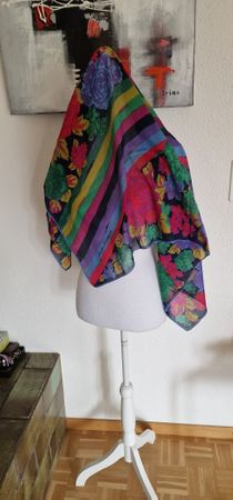 Christian Fischbacher Seidentuch, Blumenmuster, Vintage!