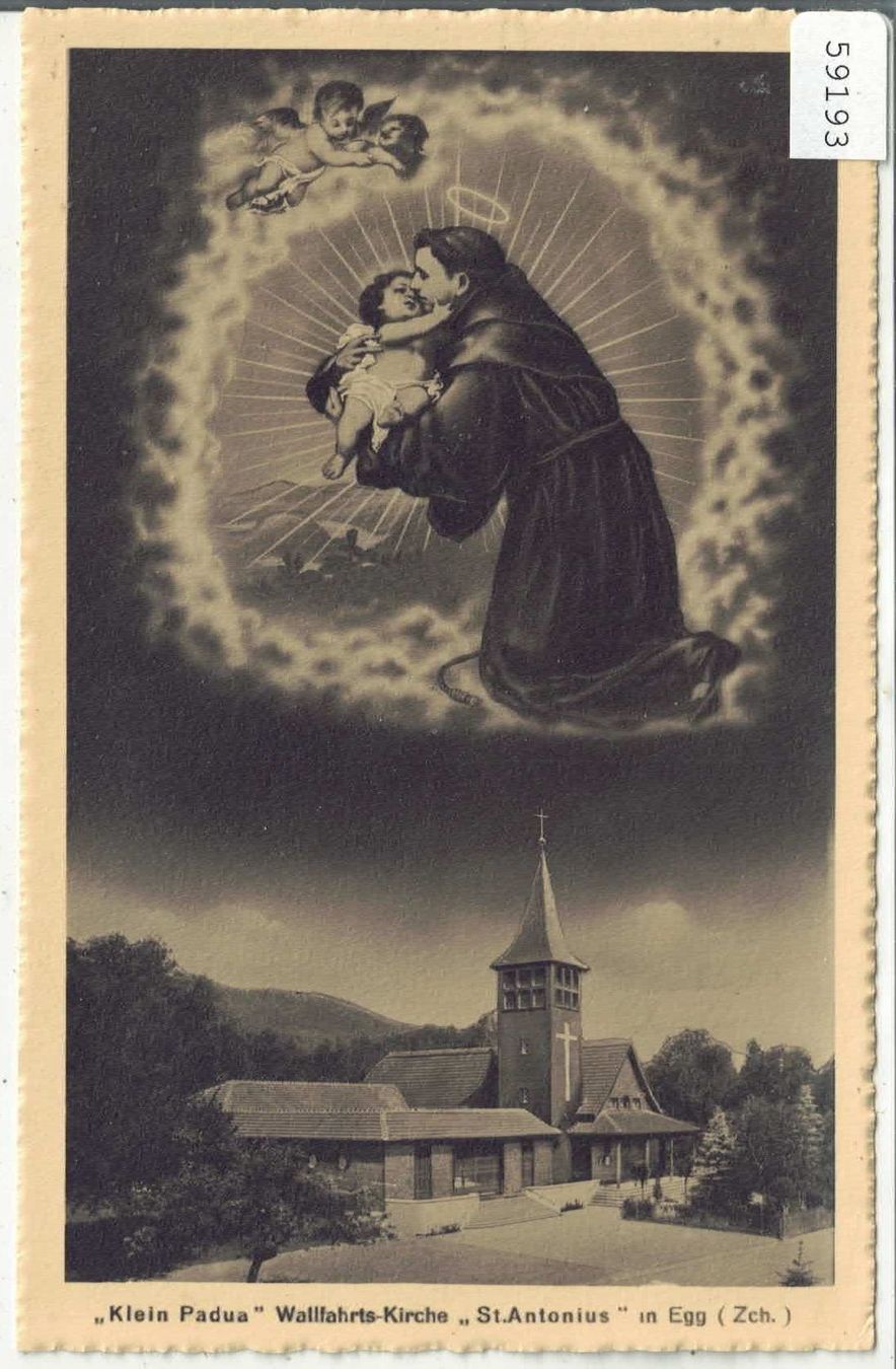 Cartoline postali: "Klein Padua" Wallfahrtskirche "St. Antonius" in Egg ZH – Usato da Ettingen venduto da Kartenplanet