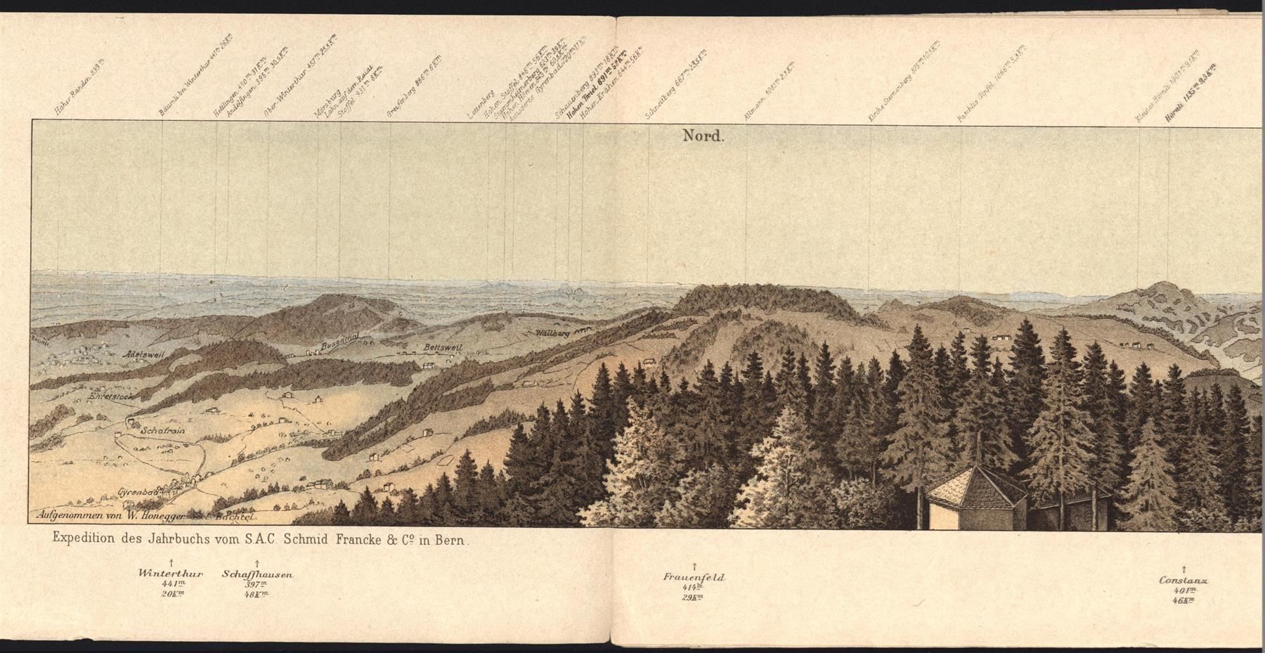 Gravures: Bachtel Panorama von Imfeld – D'occasion à Rafz par Helvet32 1
