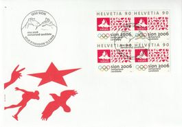1 FDC mit Viererblock Kandidatur Sion für olymp. Spiele 2006