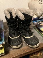 Sorel Winterstiefel schwarz gefuettert gebrauchter Zustand