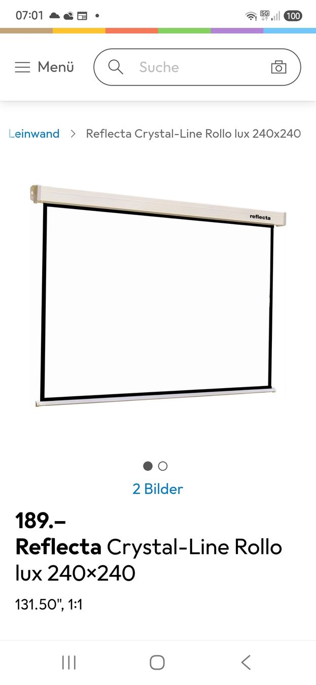 Home Cinema: Leinwand redlecta – Usato da Flums venduto da Sheep10